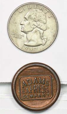 1930 's Adams Express Co Tiffany's of New York. Brass uniform button Vintage.