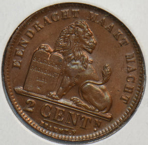 Belgium 1919 2 Centimes Lion animal 491261 combine shipping