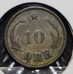Denmark 1899 10 Ore Dolphin animal  901475 combine shipping