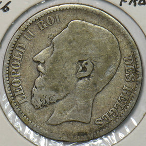 Belgium 1866 2 Francs Lion animal 195546 combine shipping