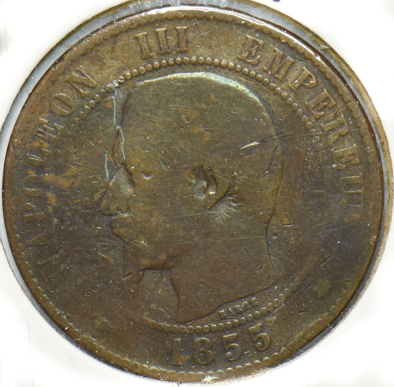 France 1855 10 Centimes Eagle animal Napoleon III 902127 combine shipping