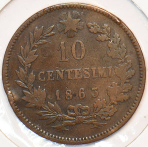 Italy 1863 R 10 Centesimi 902807 combine shipping
