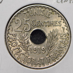 Tunisia 1919 AH 1337 25 Centimes  292008 combine shipping