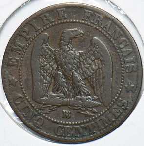 France 1855 BB 5 Centimes Eagle animal 900592 combine shipping