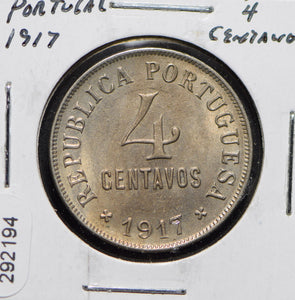 Portugal 1917 4 Centavos  292194 combine shipping