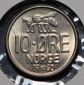 Norway 1960 10 Ore Honey Bee animal  191115 combine shipping