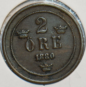 Sweden 1880 2 Ore 296897 combine shipping