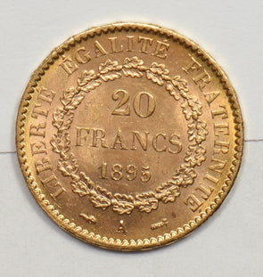 France 1895 20 Francs CH BU AGW 0.1867oz GL0279 combine shipping
