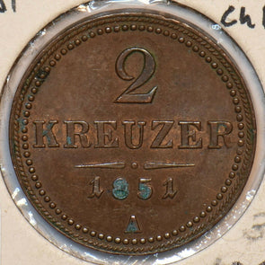Austria 1851 A 2 Kreuzer Ch BU 490788 combine shipping