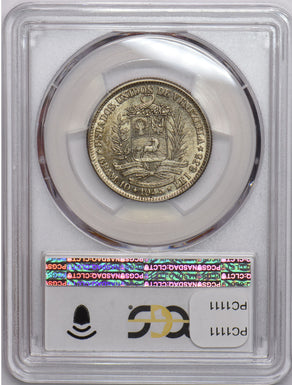 Venezuela 1945 2 Bolivares Horse animal PCGS AU58 PC1111 combine shipping