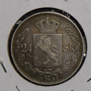 Norway 1852 24 Skillings silver  N0204 combine shipping