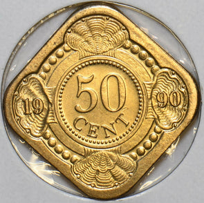 Netherlands Antilles 1990 50 Cents 152645 combine shipping