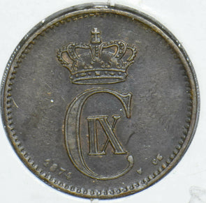 Denmark 1874 2 Ore Dolphin animal 290947 combine shipping