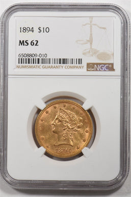 1894 Gold $10 Liberty Eagle NGC MS62 NG1740