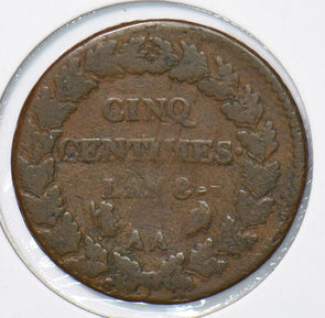 France 1799 L'AN 8 AA 5 Centimes 190906 combine shipping