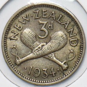 New Zealand 1934 3 Pence 903234 combine shipping