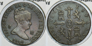 Spain 1848 8 Maravedis 299088 combine shipping