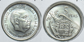 Spain 1957 T 5 Pesetas 299083 combine shipping