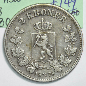 Norway 1878 2 Kroner 3858 ASW N0235 combine shipping