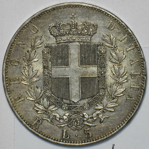 Italy 1876 5 Lire Lustrons L00327 combine shipping