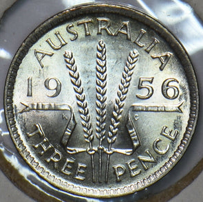 Australia 1956 3 Pence UNC 150820 combine shipping