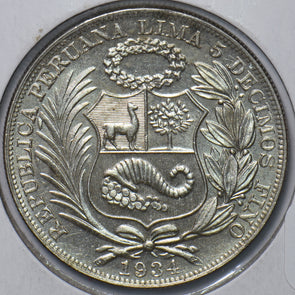 Peru 1934 Sol Llama animal Large date 490661 combine shipping