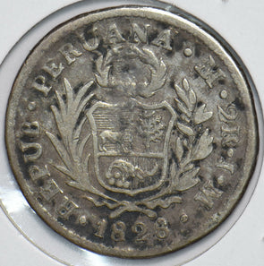 Peru 1828 2 Reales 292731 combine shipping