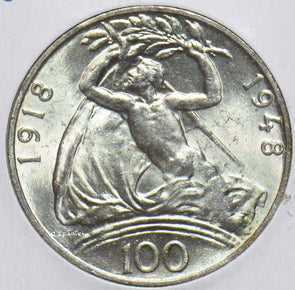 Czechoslovakia 1948 100 Korun naked man Lion animal 293588 combine shipping