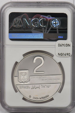 Israel 2001 2 New Sheqalim silver NGC Proof 69UC Music NG1490 combine shipping