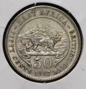 East Africa 1937 50 Cents Lion animal  291999 combine shipping