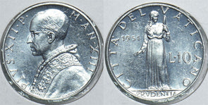 Vatican 1951 10 Lire 299008 combine shipping