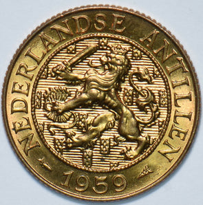Netherlands Antilles 1959 2 1/2 Cent Lion animal 293341 combine shipping