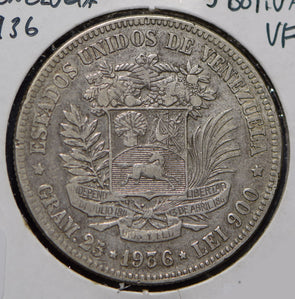 Venezuela 1936 5 Bolivares Horses animal  290114 combine shipping