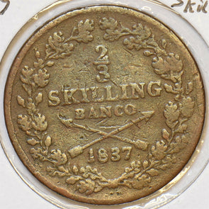 Sweden 1837 2/3 Skilling 197107 combine shipping