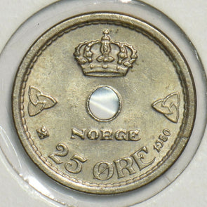 Norway 1950 25 Ore BU 298392 combine shipping