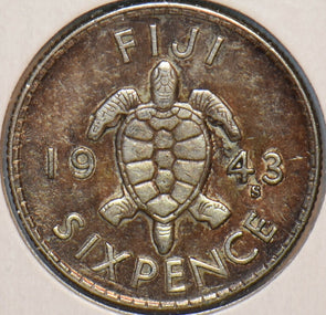 Fiji 1943 6 Pence Turtle animal 194618 combine shipping