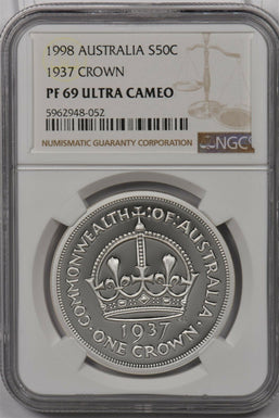 Australia 1998 50 Cents silver NGC Proof 69UC 1937 Crown NG1446 combine shipping