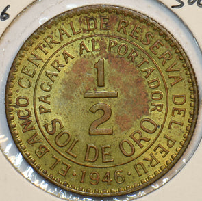 Peru 1946 1/2 Sol 152342 combine shipping