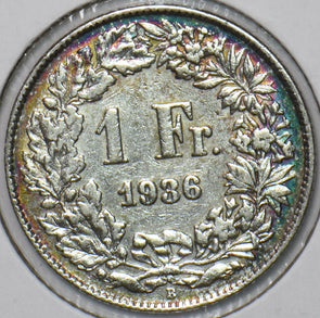 Switzerland 1936 B Franc 150830 combine shipping