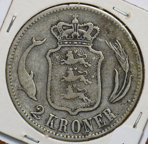 Denmark 1875 2 Kroner Porpoise animal 294515 combine shipping