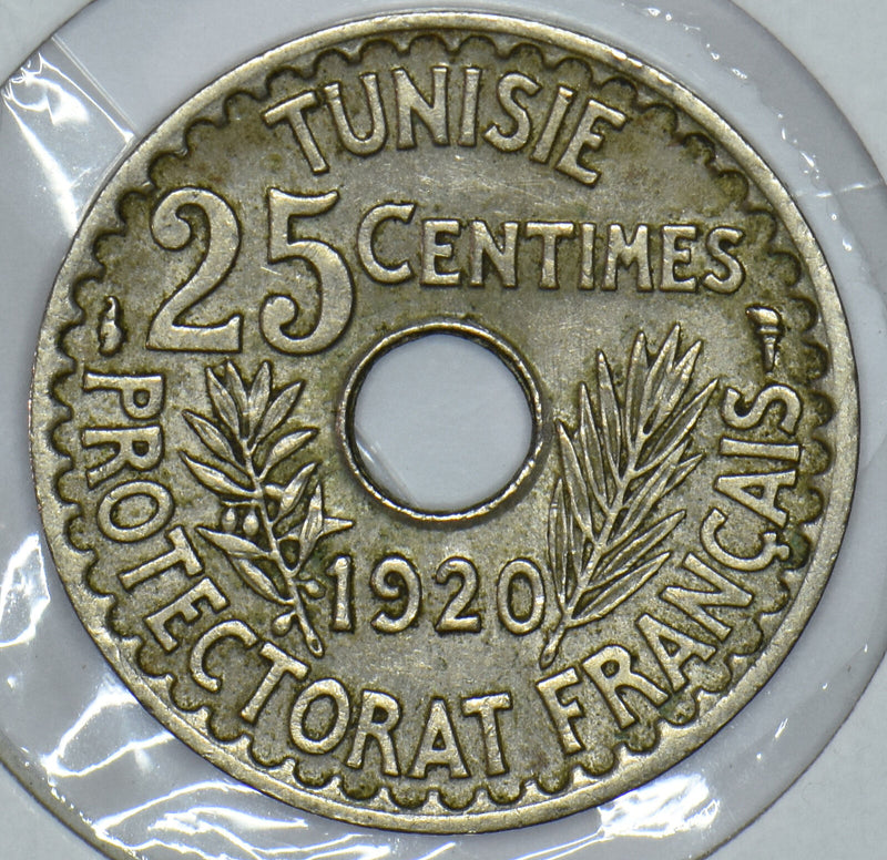 Tunisia 1920 AH 1338 25 Centimes Emu 191432 combine shipping
