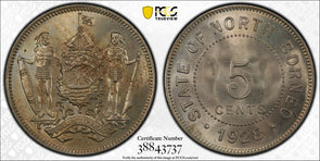 Malaya and British Borneo 1928 H 5 Cents PCGS MS65 North Borneo PC0916 combine s