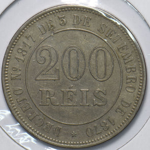 Brazil 1871 200 Reis 293830 combine shipping