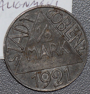 Germany 1921 1/2 Mark coblenz 190520 combine shipping