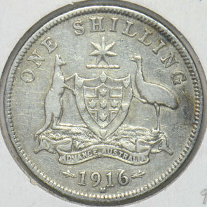 Australia 1916 Georgivs V Shilling Kangaroo animal Ostrich Fine 901969 combine s