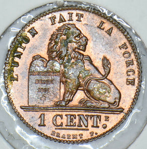 Belgium 1912 1 Cent Lion animal  290380 combine shipping