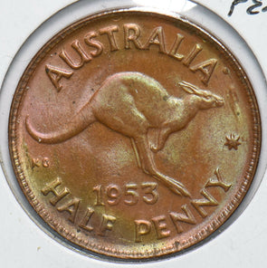 Australia 1953 1/2 Penny Kangaroo animal 192567 combine shipping