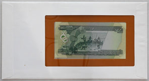 Solomon Islands 30655 2 Dollars Bank of all nations. 25 Cents stamp cancelled RC