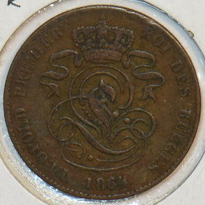 Belgium 1864 FR 2 Centimes Lion animal 151709 combine shipping