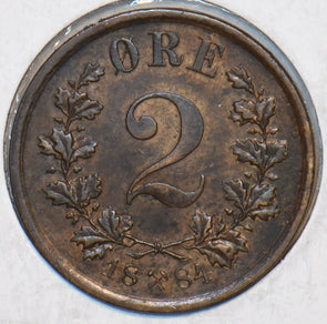 Norway 1884 2 Ore Lion animal 295267 combine shipping